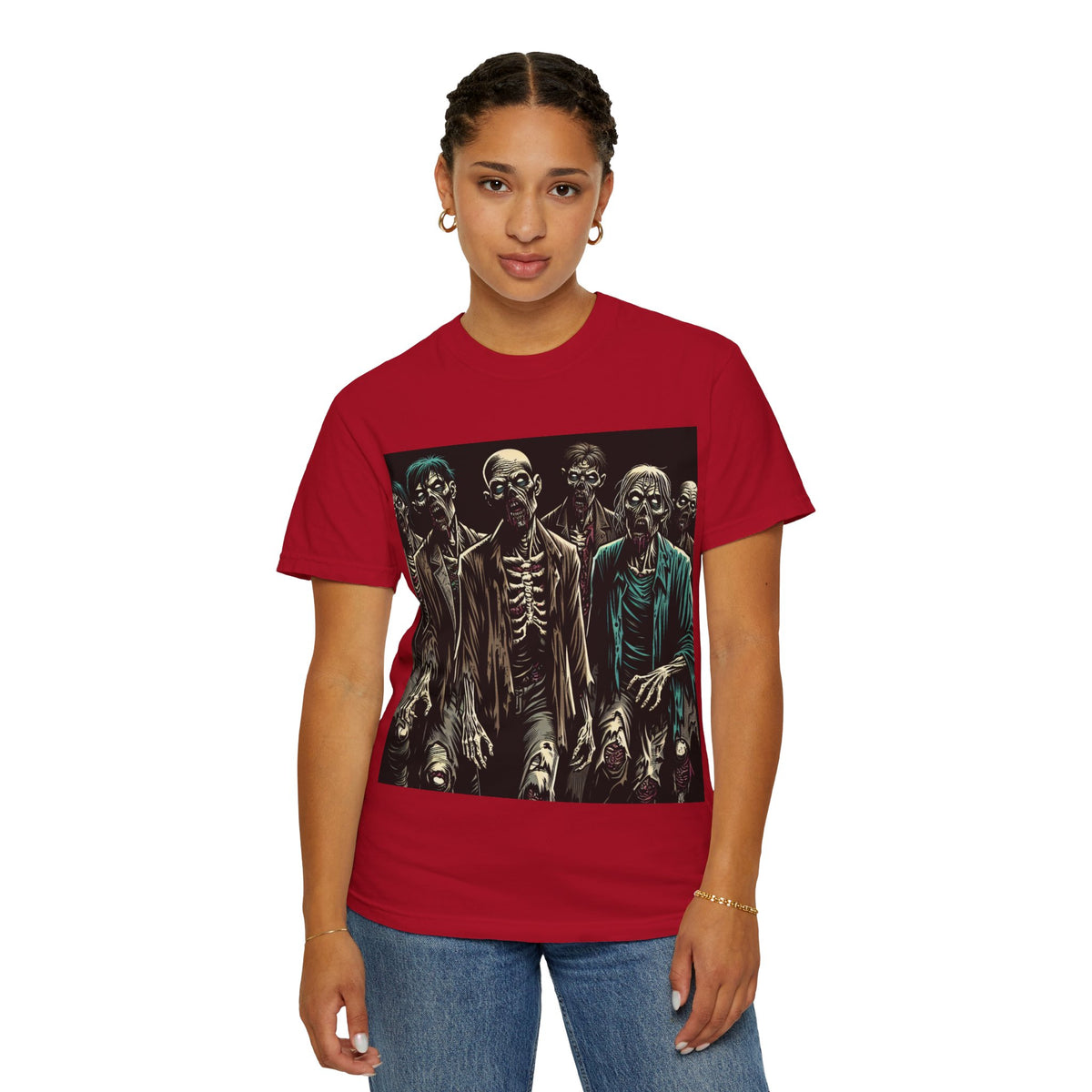 Zombie-Themed Garment-Dyed T-Shirt