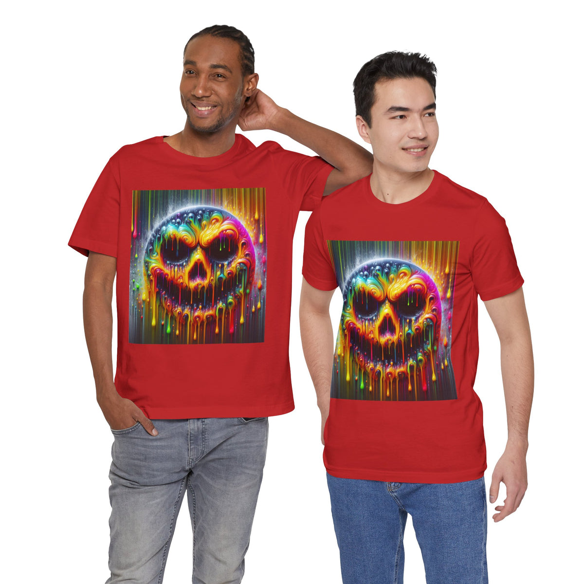 Psychedelic Skull Tee, Edgy Streetwear, Trendy Casual Wear