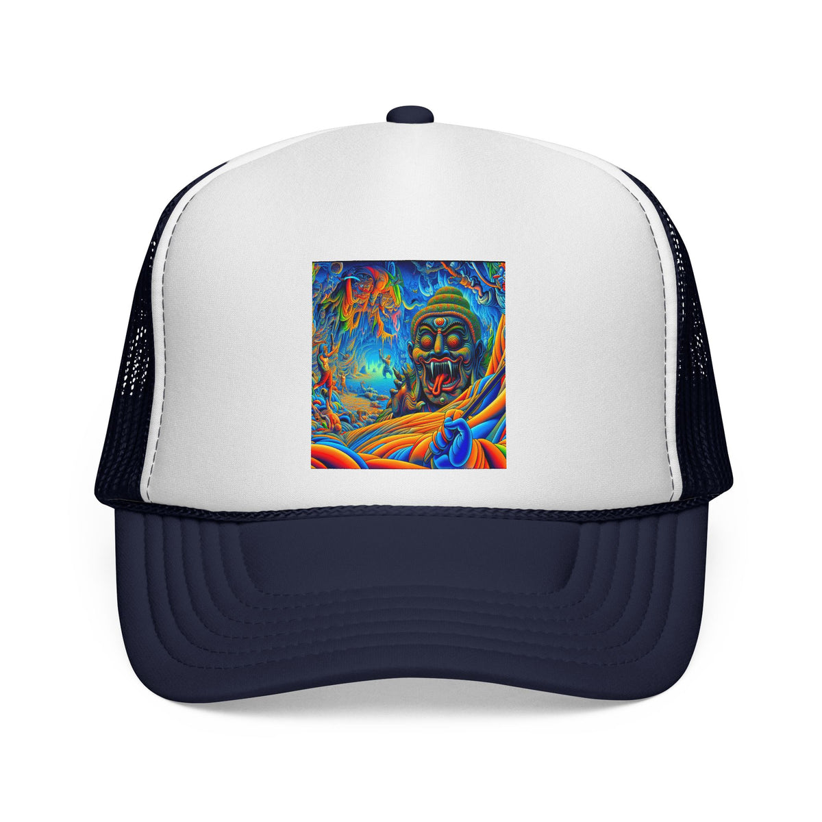 Vibrant Buddha Art Cap, Adjustable Snapback Hat, Cool Casual Style