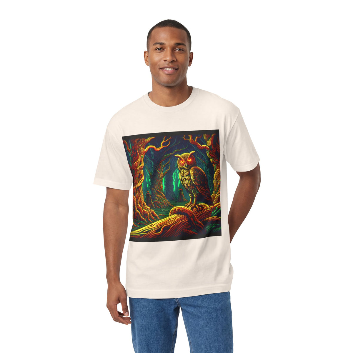 Vibrant Owl Tee - Artful Forest Design