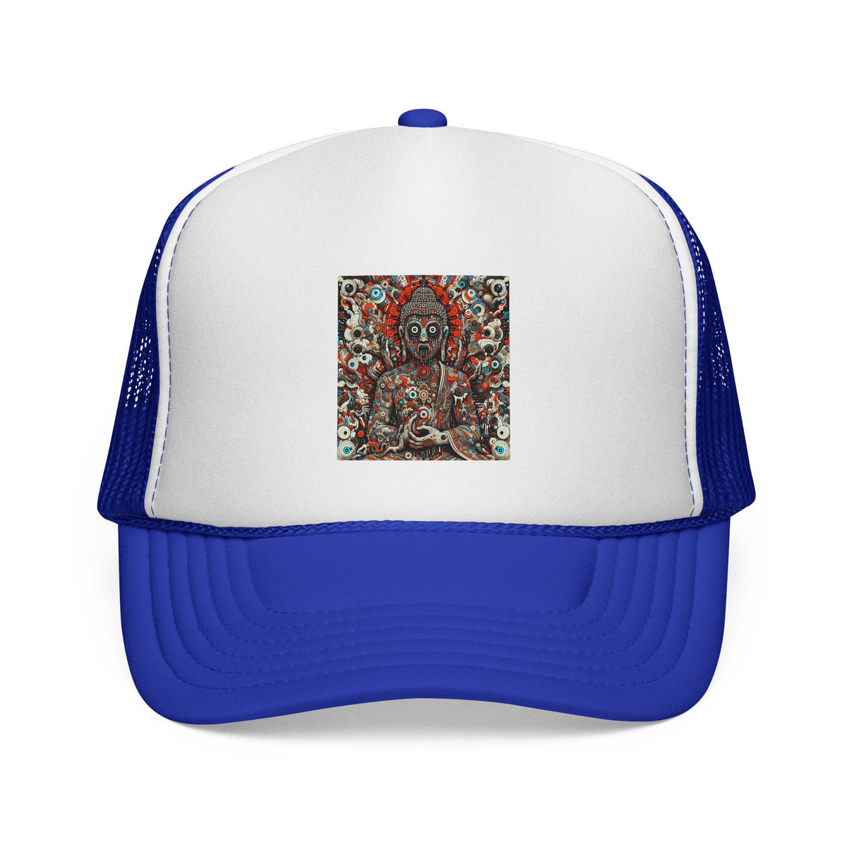 Buddha Art Trucker Cap - Boho Style Hat, Gift for Him/Her, Casual Headwear, Festival Accessory, Spiritual Apparel
