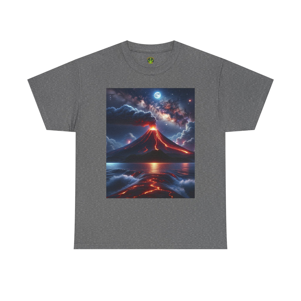 Volcano Sunset Unisex Heavy Cotton Tee - Graphic T-Shirt for Nature Lovers