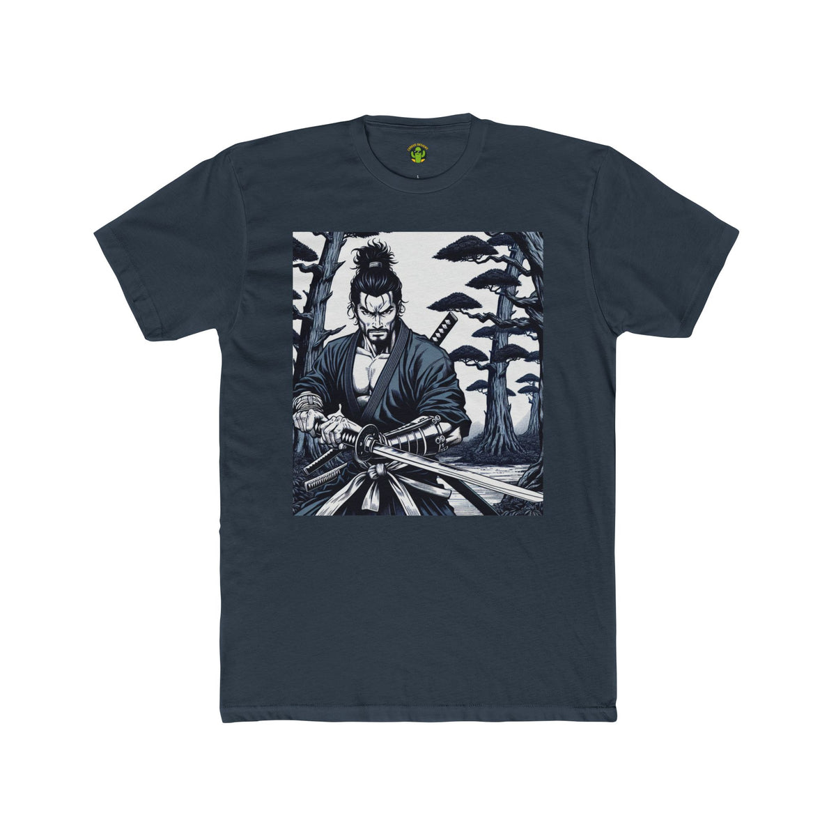 Samurai Graphic Cotton Crew Tee – Perfect for Manga Fans