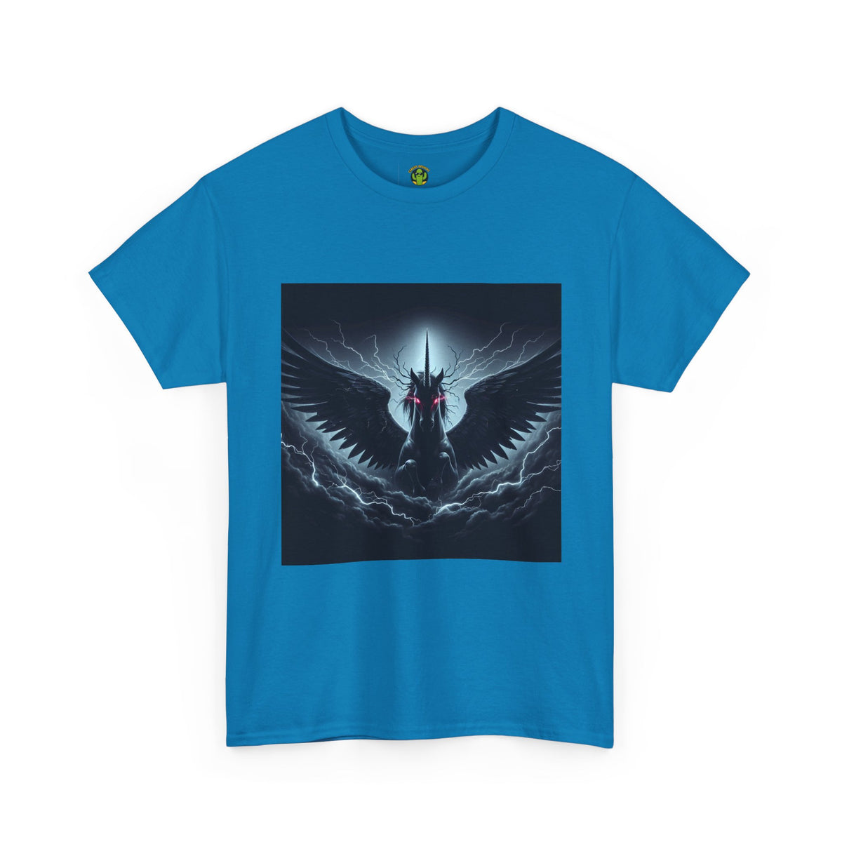 Dark Fantasy Heavy Cotton Tee with Pegasus Design