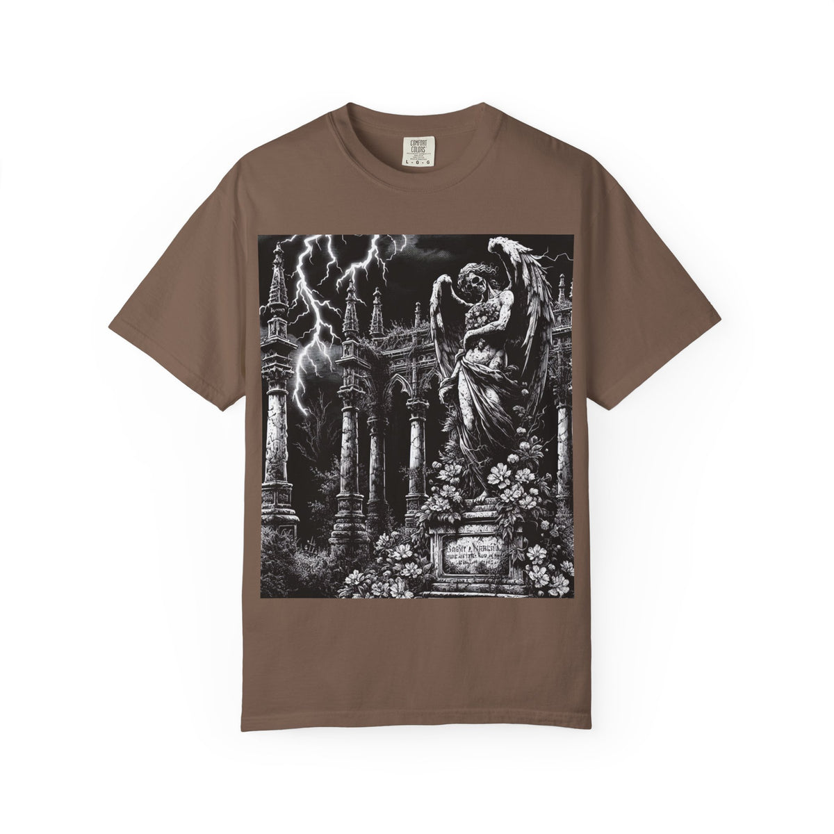 Gothic Angel T-Shirt, Garment-Dyed Tee for Alternative Fashion