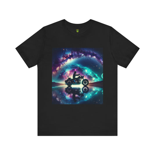 Galactic Biker Tee: Cosmic Shirt, Trendy Apparel