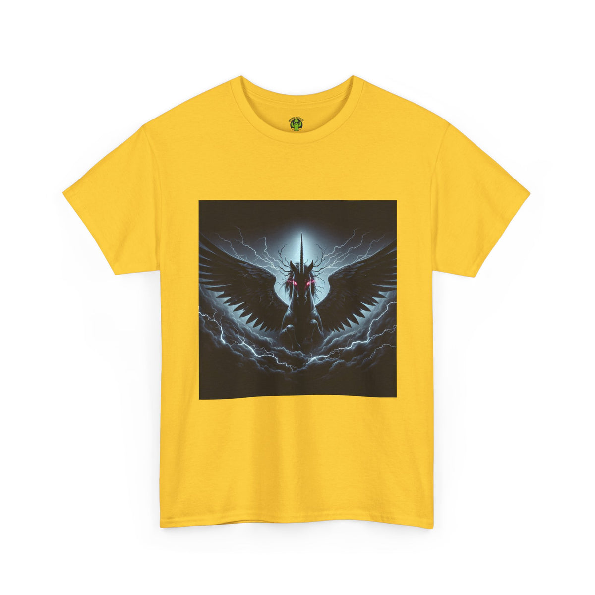 Dark Fantasy Heavy Cotton Tee with Pegasus Design