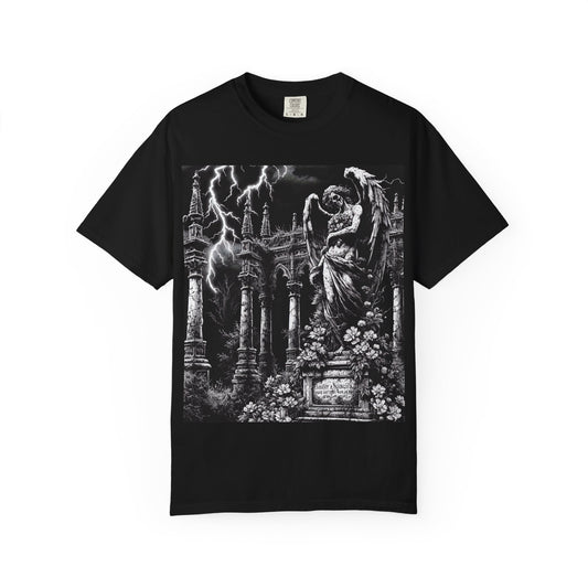 Gothic Angel T-Shirt, Garment-Dyed Tee for Alternative Fashion