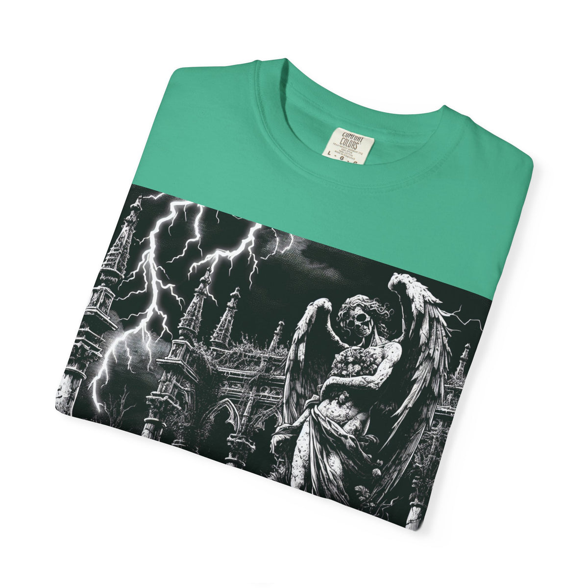 Gothic Angel T-Shirt, Garment-Dyed Tee for Alternative Fashion