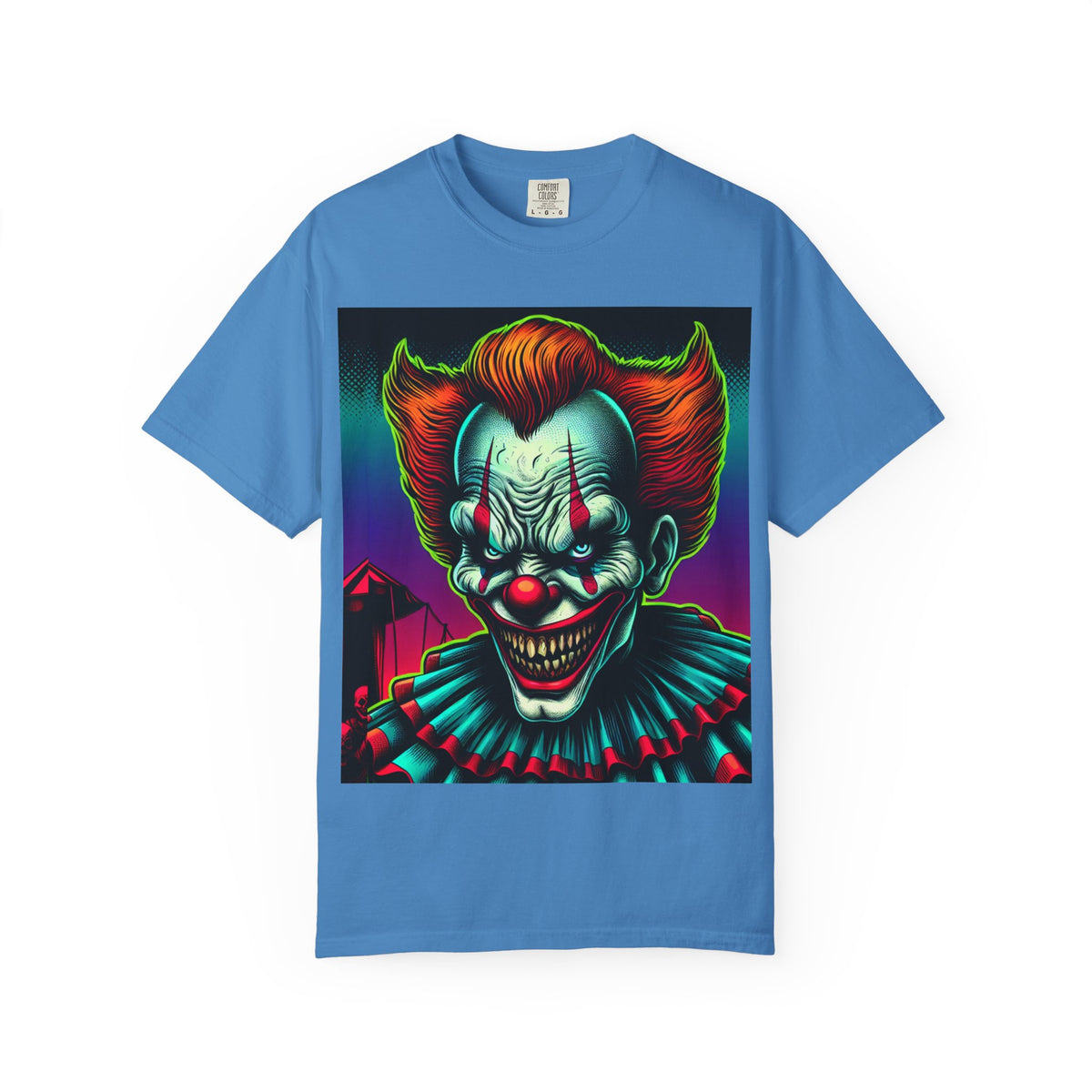 Creepy Clown Graphic Garment-Dyed T-Shirt