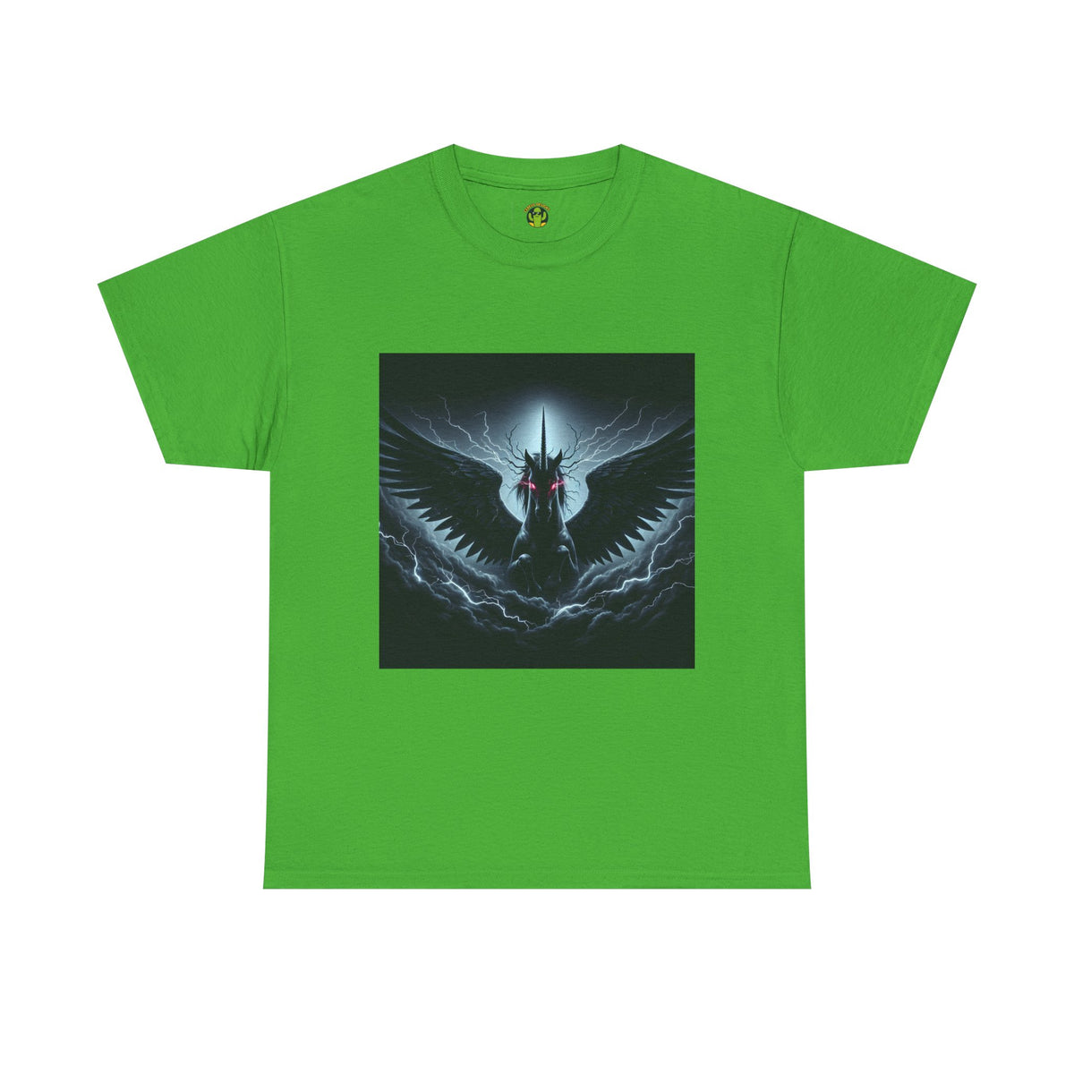 Dark Fantasy Heavy Cotton Tee with Pegasus Design