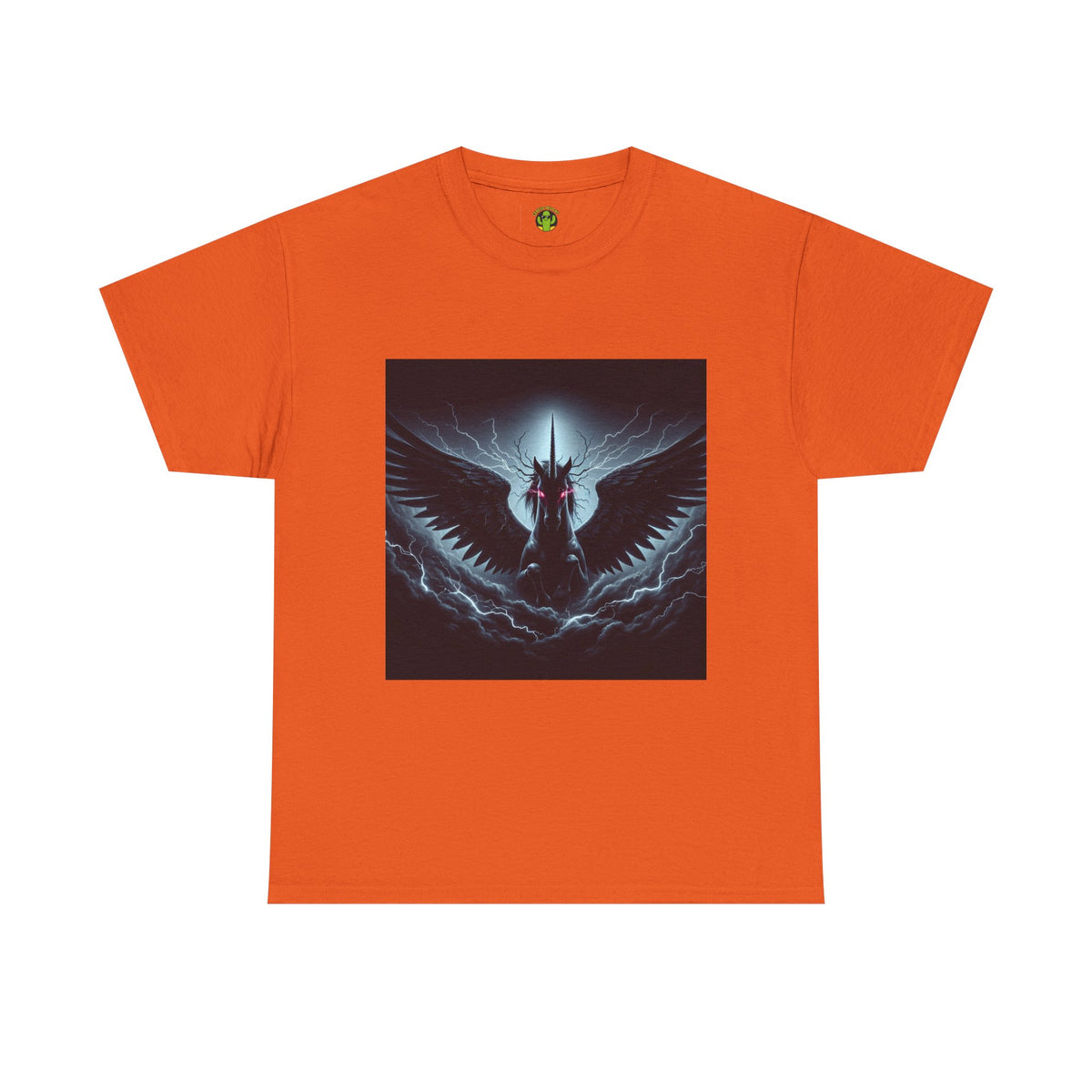 Dark Fantasy Heavy Cotton Tee with Pegasus Design