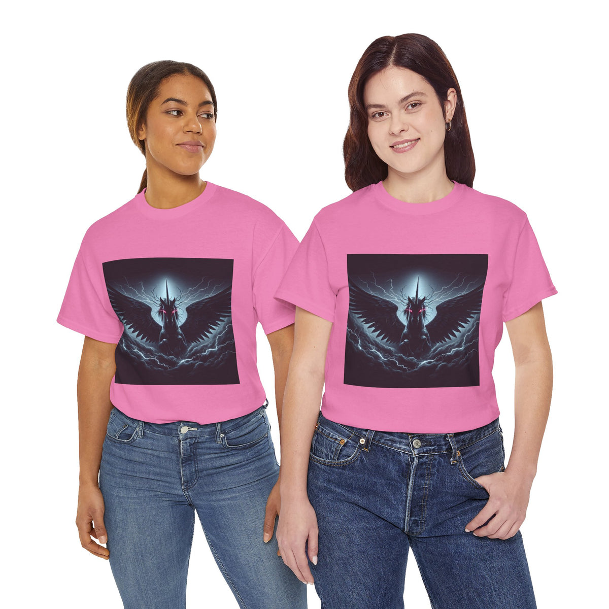 Dark Fantasy Heavy Cotton Tee with Pegasus Design