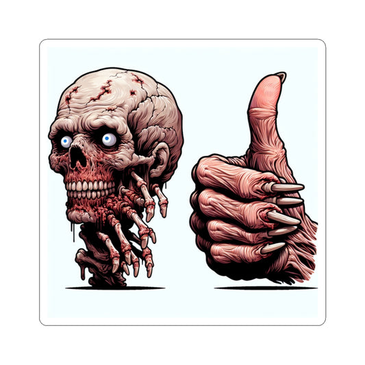 Edgy Zombie Kiss-Cut Stickers | Goth Decor, Halloween Party Favors, Laptop Decals, Alternative Art