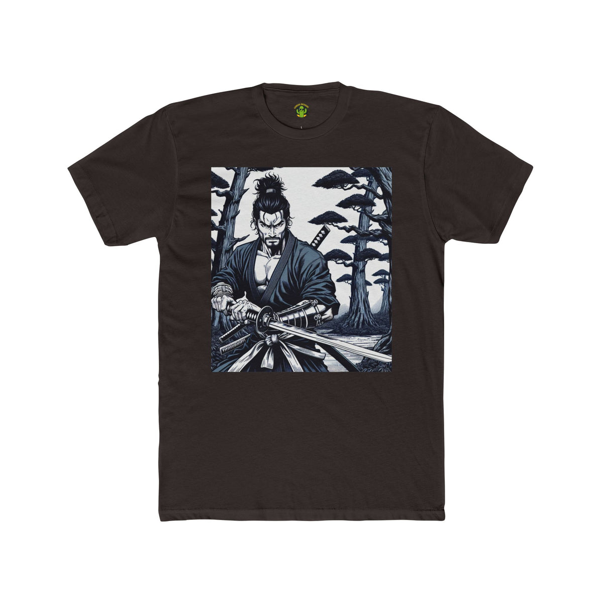 Samurai Graphic Cotton Crew Tee – Perfect for Manga Fans