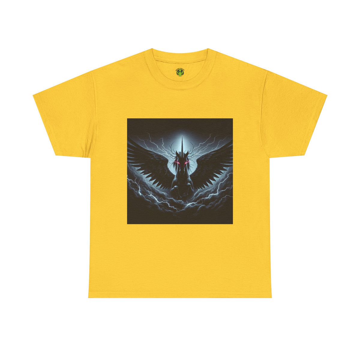 Dark Fantasy Heavy Cotton Tee with Pegasus Design