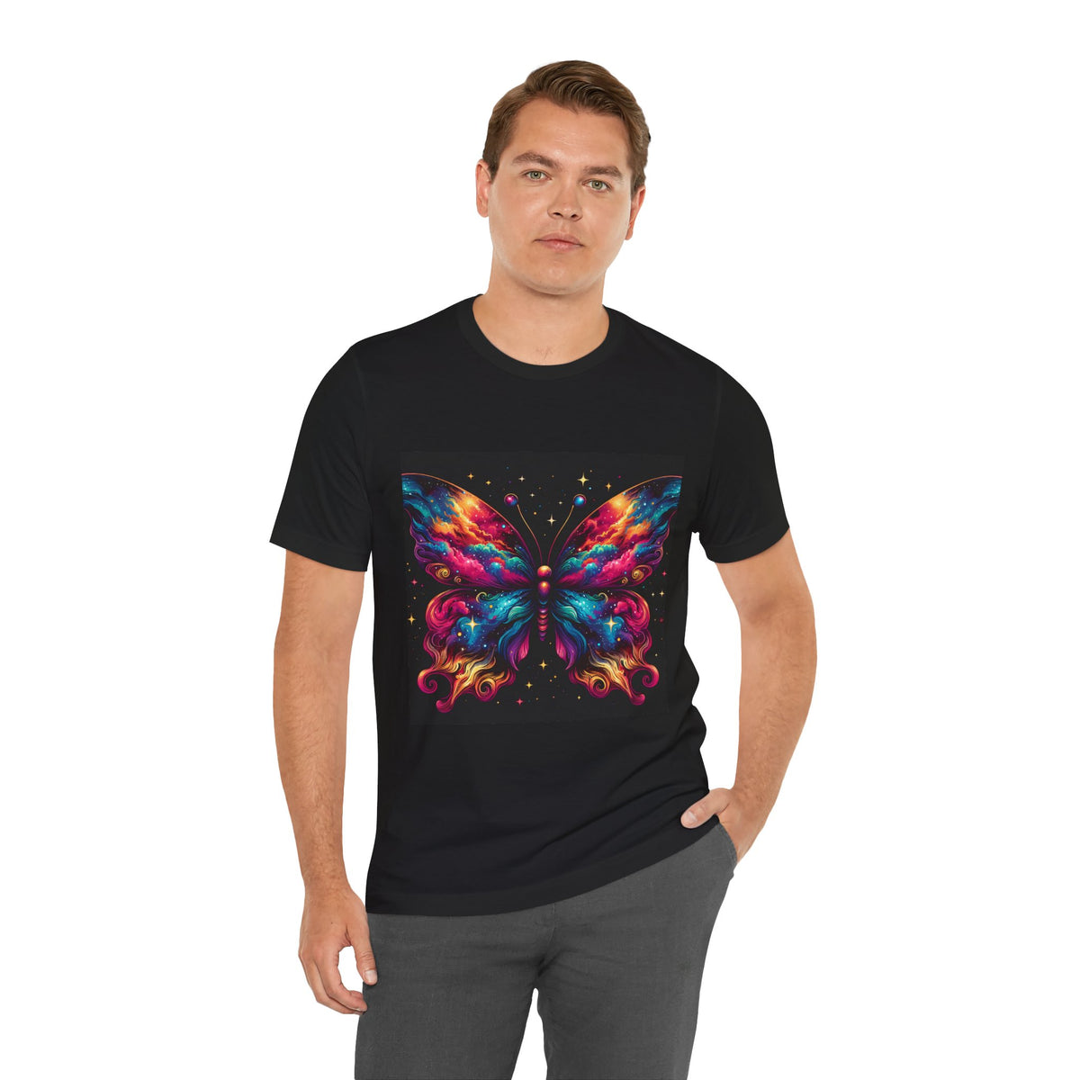 Vibrant Butterfly Art Tee | Colorful Graphic Top, Butterfly Lover