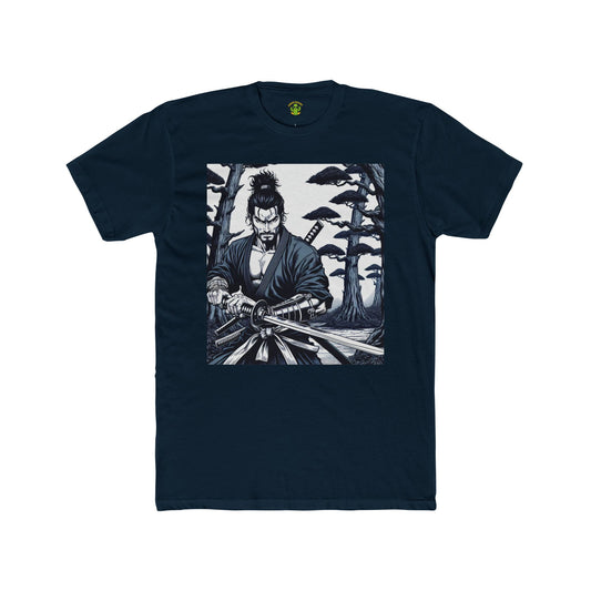 Samurai Graphic Cotton Crew Tee – Perfect for Manga Fans