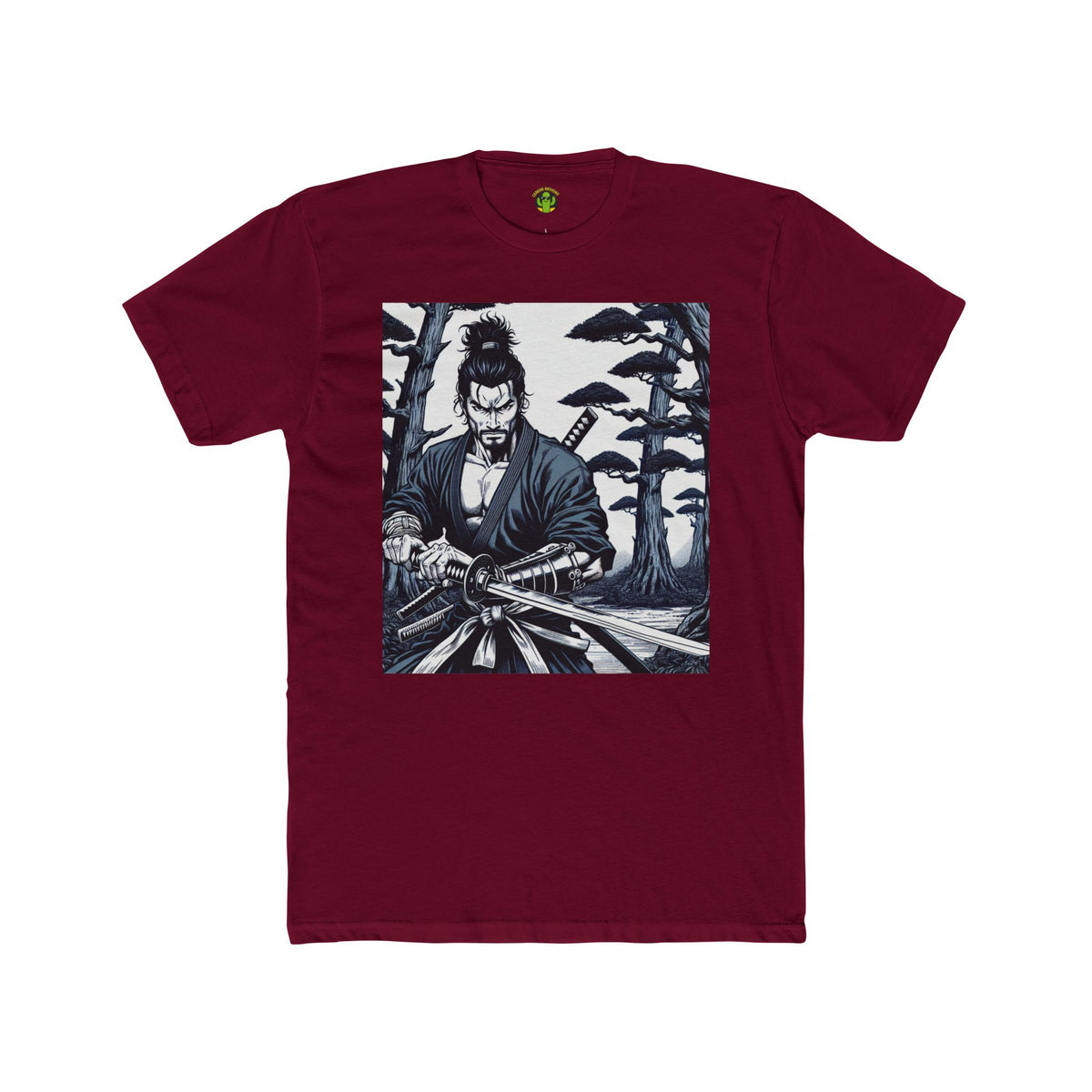 Samurai Graphic Cotton Crew Tee – Perfect for Manga Fans