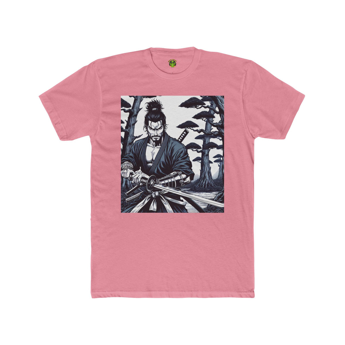 Samurai Graphic Cotton Crew Tee – Perfect for Manga Fans