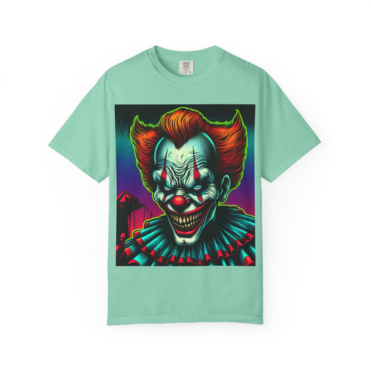 Creepy Clown Graphic Garment-Dyed T-Shirt