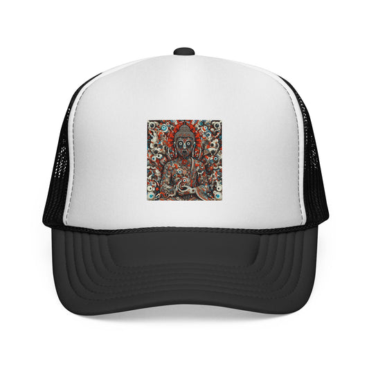 Buddha Art Trucker Cap - Boho Style Hat, Gift for Him/Her, Casual Headwear, Festival Accessory, Spiritual Apparel