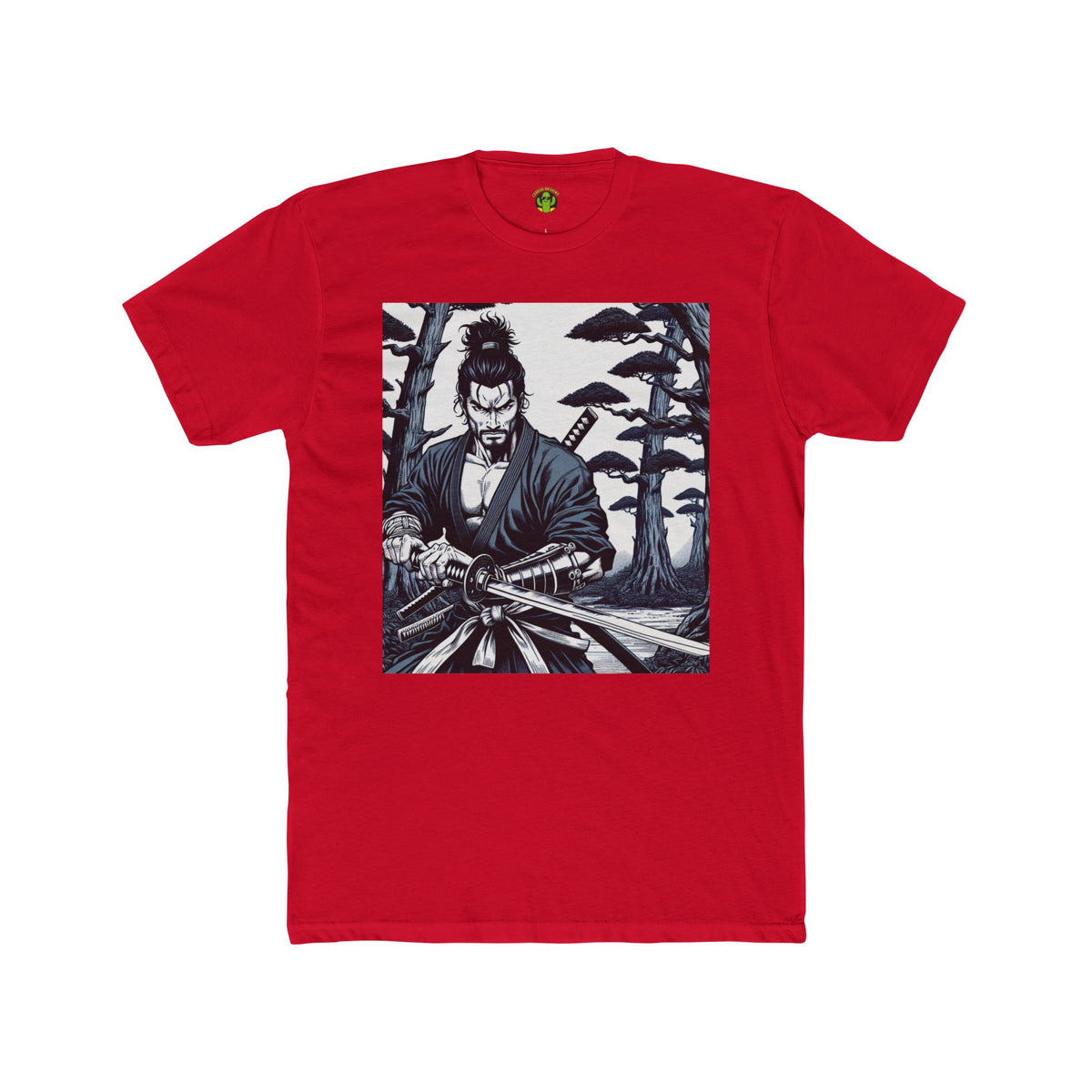 Samurai Graphic Cotton Crew Tee – Perfect for Manga Fans