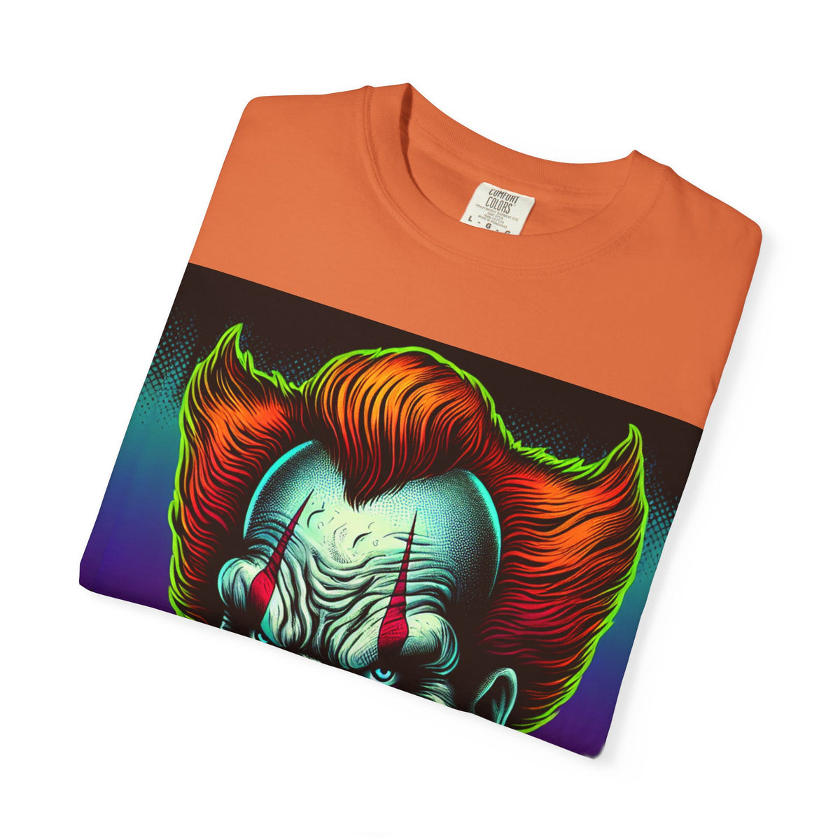 Creepy Clown Graphic Garment-Dyed T-Shirt