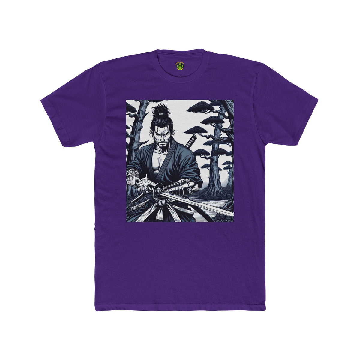 Samurai Graphic Cotton Crew Tee – Perfect for Manga Fans