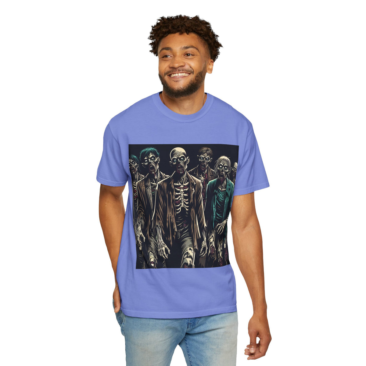 Zombie-Themed Garment-Dyed T-Shirt