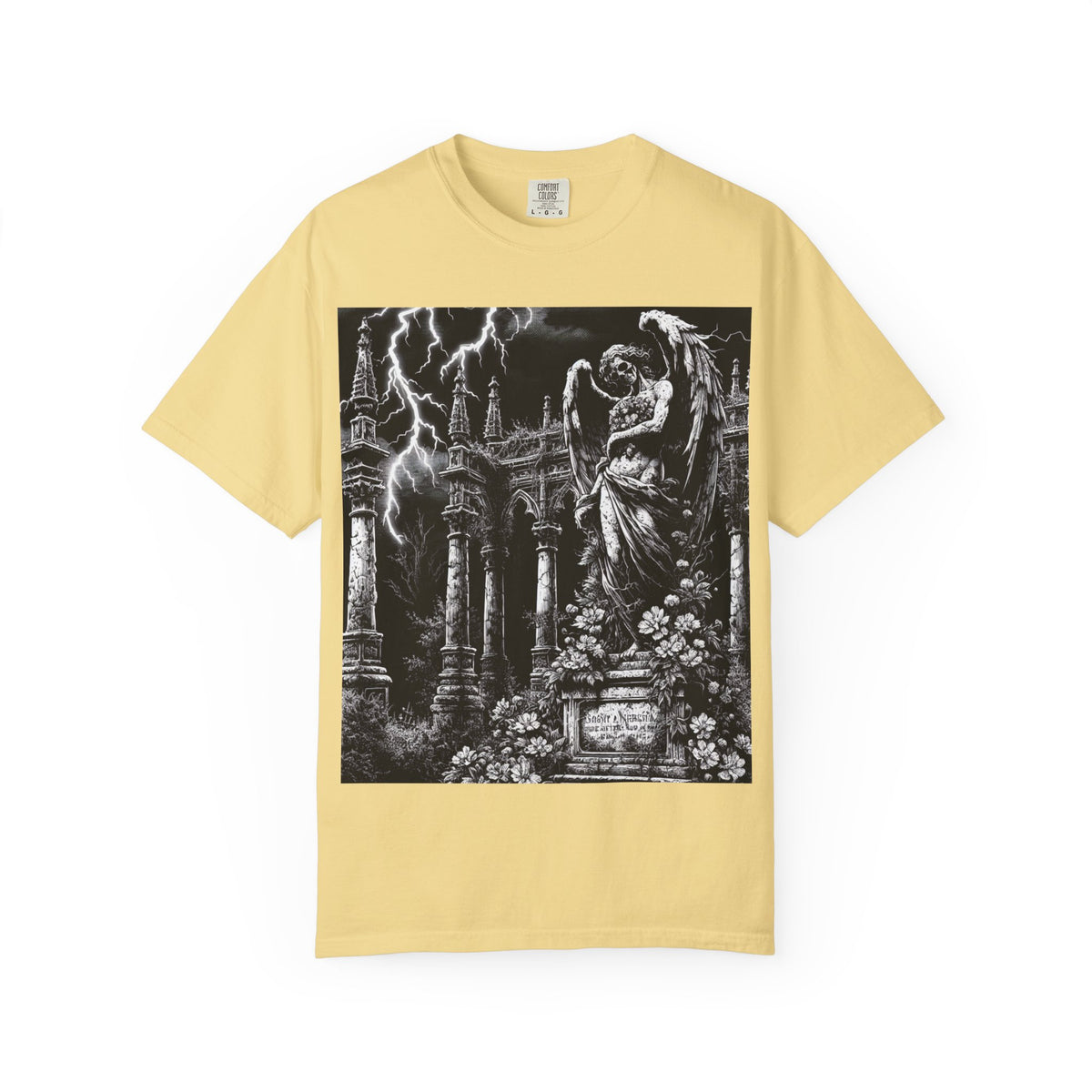 Gothic Angel T-Shirt, Garment-Dyed Tee for Alternative Fashion