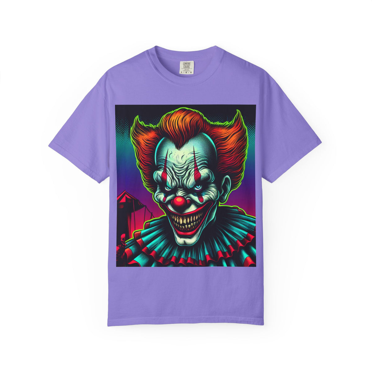 Creepy Clown Graphic Garment-Dyed T-Shirt
